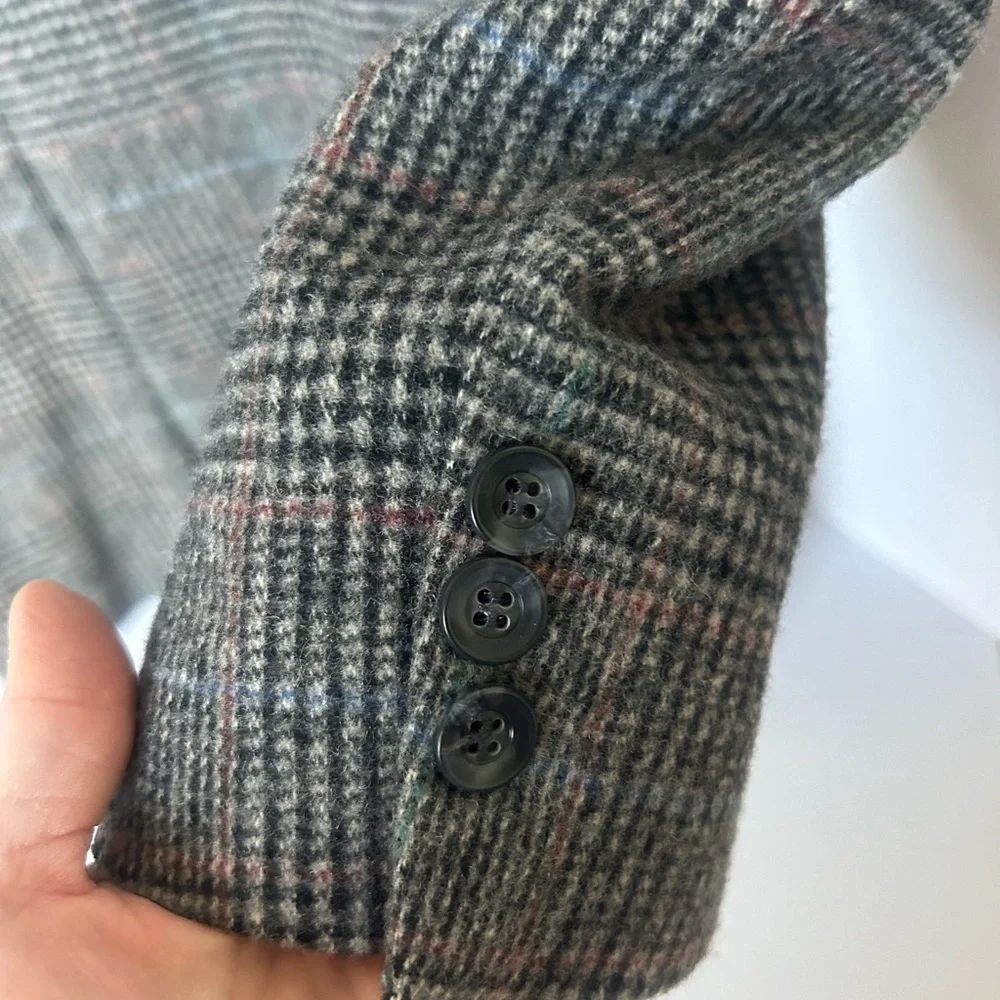 Gray Tweed Men's 40R Gray 1 Button Sports Coat Blazer Wool Vintage From‎ Rich’s